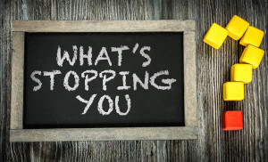 Whats Stopping You? written on chalkboard